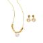 Picture of A²OTP Golden Pearl Accent Jewelry Set (Necklace + Earrings) - Vintage Light-Luxury Elegant Style - Daily Versatile Piece – Perfect Gift for Her on Birthdays/Anniversaries