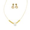 Picture of A²OTP Golden Pearl Accent Jewelry Set (Necklace + Earrings) - Vintage Light-Luxury Elegant Style - Daily Versatile Piece – Perfect Gift for Her on Birthdays/Anniversaries