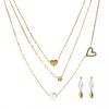 Picture of A²OTP Women's Delicate Pearl & Heart Jewelry Set (Necklace + Earrings) – Gentle Sweet Style – Perfect Gift