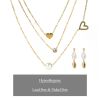 Picture of A²OTP Women's Delicate Pearl & Heart Jewelry Set (Necklace + Earrings) – Gentle Sweet Style – Perfect Gift