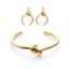 Picture of A²OTP Elegant Gold Knot Earrings and Bracelet Set - Stylish and Simple - The Perfect Gift for Birthdays/Valentine's Day/Anniversaries