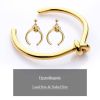 Picture of A²OTP Elegant Gold Knot Earrings and Bracelet Set - Stylish and Simple - The Perfect Gift for Birthdays/Valentine's Day/Anniversaries