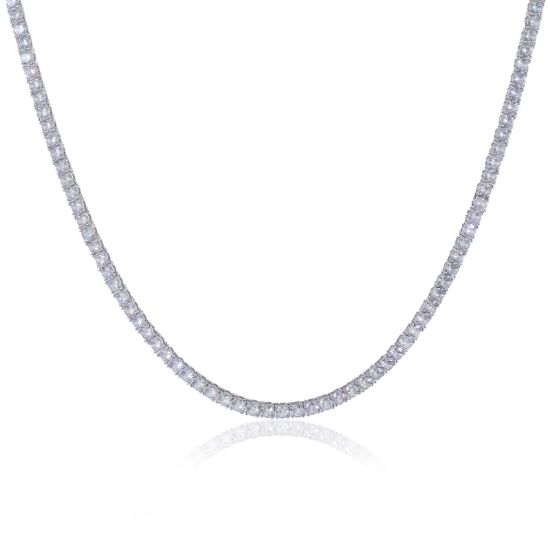 Picture of A²OTP Women's Silver Full Diamond Luxury Necklace - Dazzling Jewelry - The Perfect Gift for Birthdays/Valentine's Day/Anniversaries