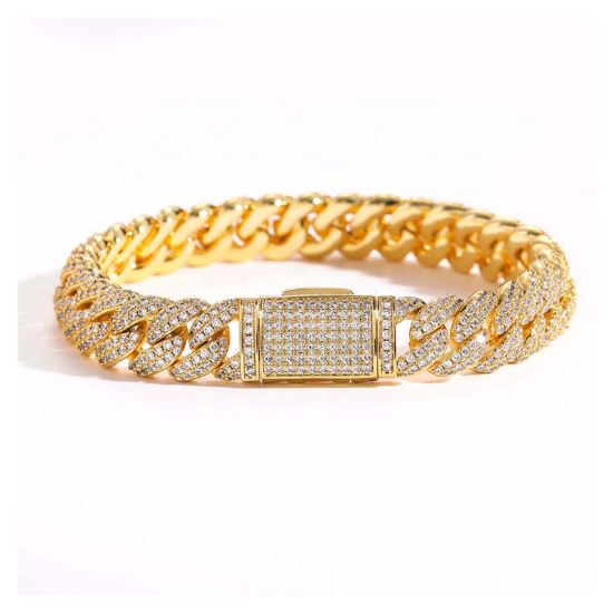 Picture of A²OTP Luxury Gold Chunky Chain Rhinestone Bracelet – A Street Style Must-Have – Perfect Gift