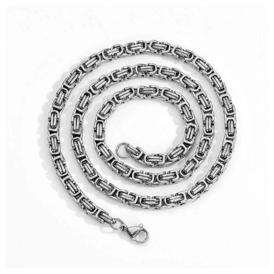 Picture of A²OTP Silver Textured Chain Necklace - Stylish and Versatile Accessory - Avant-garde Retro Item - Perfect Gift